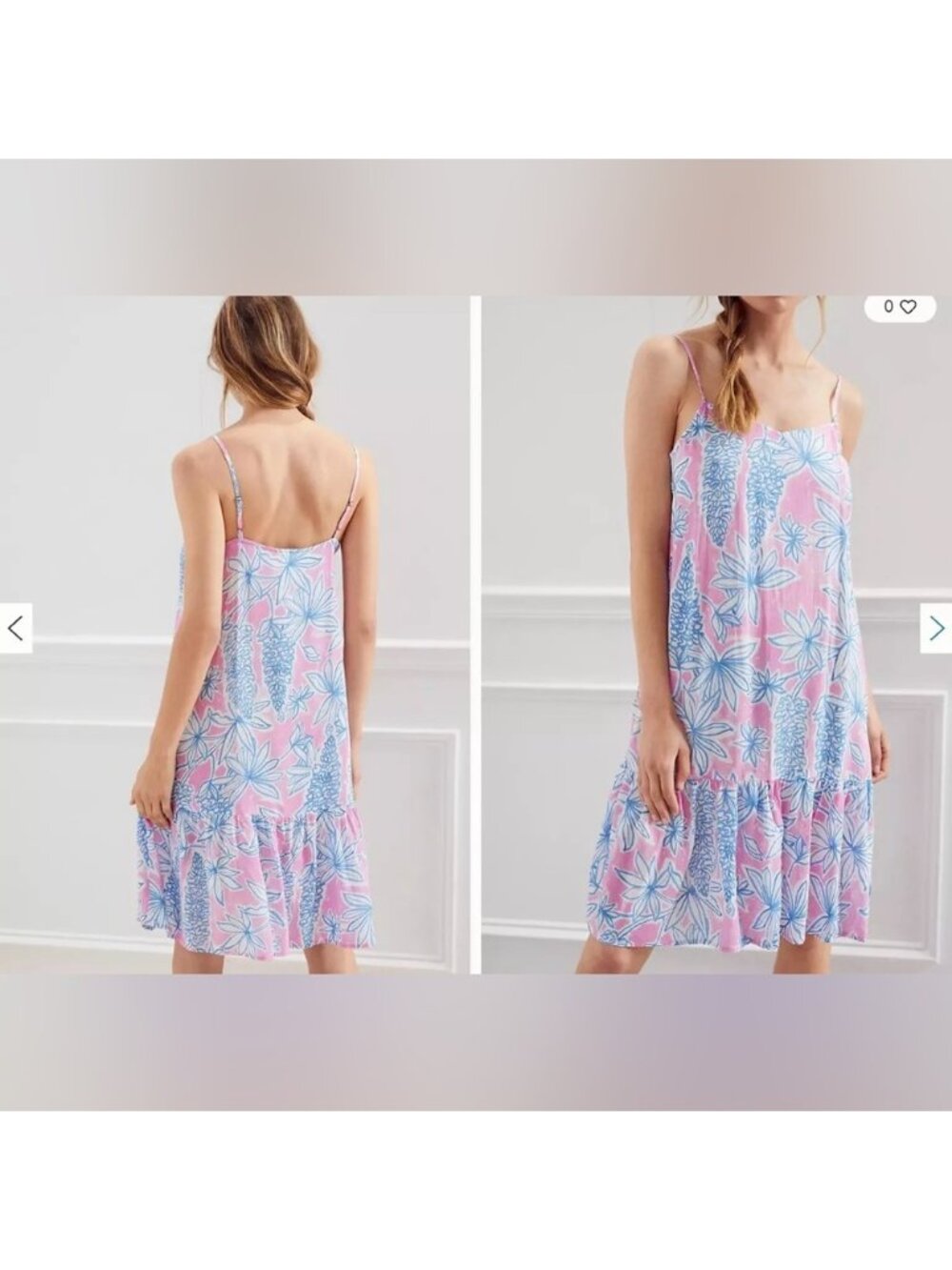 Anthropologie‎ Sisters Gulassa Flounced Floral Mini Dress / Chemise Sz Small